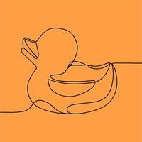 continuous line drawing on duck vector