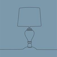 continuous line drawing on lamp vector