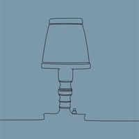 continuous line drawing on lamp vector