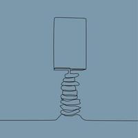 continuous line drawing on lamp vector