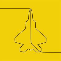 continuous line drawing on plane vector