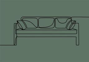 continuous line drawing on sofa vector