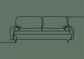 continuous line drawing on sofa vector