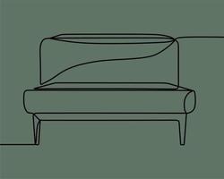 continuous line drawing on sofa vector