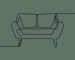 continuous line drawing on sofa vector