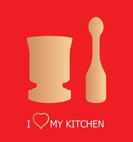 I love my kitchen vector