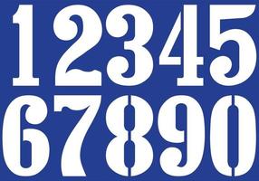 Old white numbers on a blue background vector