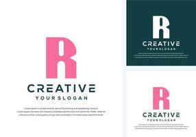 abstract letter r logo design vector