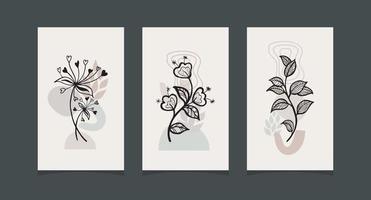Modern boho abstract trendy background design. vector