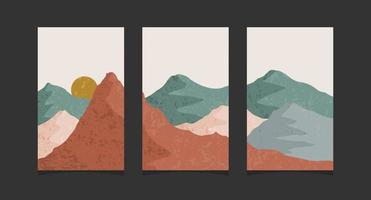 Abstract mountain painting, Abstract background, Premium Vector