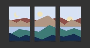 Abstract mountain painting, Abstract background, Premium Vector