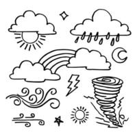 vector set of weather doodle elements, for design purposes