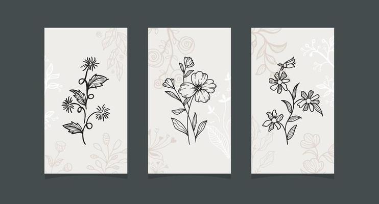 Modern floral boho abstract trendy background design. New design style