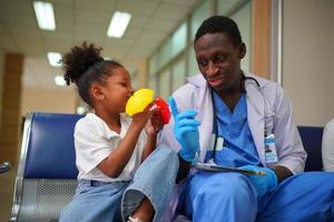 Nurse and doctor team ready for work day photo