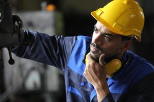 Professional men engineer worker skills quality, maintenance, training industry factory worker , warehouse Workshop for factory operators, mechanical engineering team production. photo