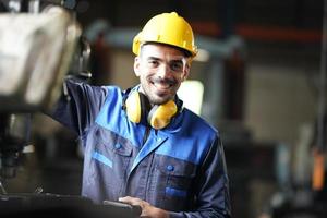 Professional men engineer worker skills quality, maintenance, training industry factory worker , warehouse Workshop for factory operators, mechanical engineering team production. photo