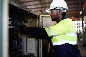 Professional men engineer worker skills quality, maintenance, training industry factory worker , warehouse Workshop for factory operators, mechanical engineering team production. photo