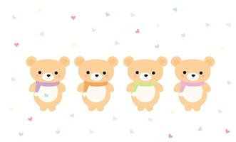 Cute teddy bears for invitation card decoration vector-illustration vector