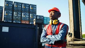 Industry worker control loading containers in the container terminal photo