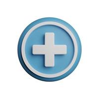 plus minus icon or medical sign 3d render photo