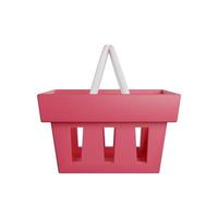 Shopping basket 3d render icon illustration photo