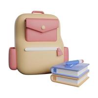 School equipment icon 3d render illustration photo