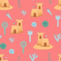 Summer seamless pattern vector illustration, flat design