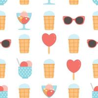 Summer seamless pattern vector illustration, flat design
