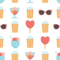 Summer seamless pattern vector illustration, flat design