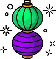 Asian traditional street festival paper lantern vector