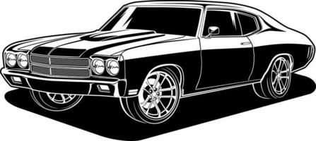 Black and white car vector illustration for conceptual design