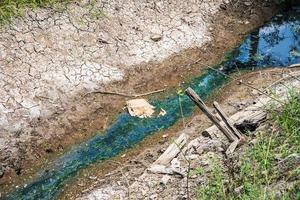 canal con bajo nivel de agua debido a la sequía foto