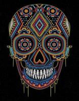 mexico skull huichol vector