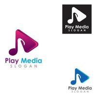 Play media logo Unique inspiration illustration vector