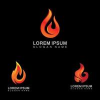 Vector Fire Flame Simple abstract icon, symbol, logo design