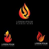 Vector Fire Flame Simple abstract icon, symbol, logo design