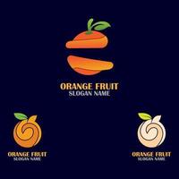 vector de concepto de diseño de logotipo de fruta naranja, ilustración de plantilla de logotipo naranja