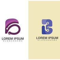 concepto de logotipo de tecnología de letra b. diseño de logotipo de ilustración creativa y elegante vector