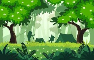 Camping On Summer Forest vector