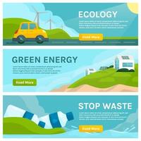 Eco Green Banner Set vector