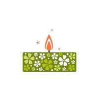 Small aromatic candle. A cute piece of home decor. Vector illustration