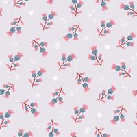 Cute seamless pattern with Thistle. Vector botanical print