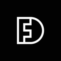 diseño de logotipo de letra fd o df vector
