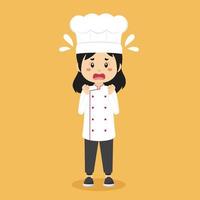 stock vector confundido chef mujer