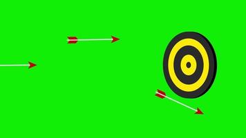 objetivo y una flecha, la flecha golpea exactamente el objetivo video