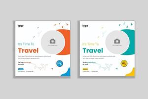 Travel Agency Social Media Post Banner Template vector