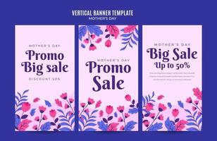 Happy Mother's Day Retro Web Banner for Social Media Vertical Poster, banner, space area and background vector