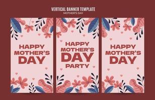 Happy Mother's Day Retro Web Banner for Social Media Vertical Poster, banner, space area and background vector