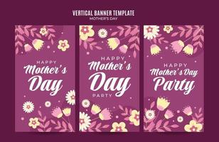 Happy Mother's Day Retro Web Banner for Social Media Vertical Poster, banner, space area and background vector