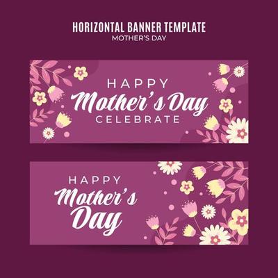 Happy Mother's Day Retro Web Banner for Social Media Horizontal Poster, banner, space area and background